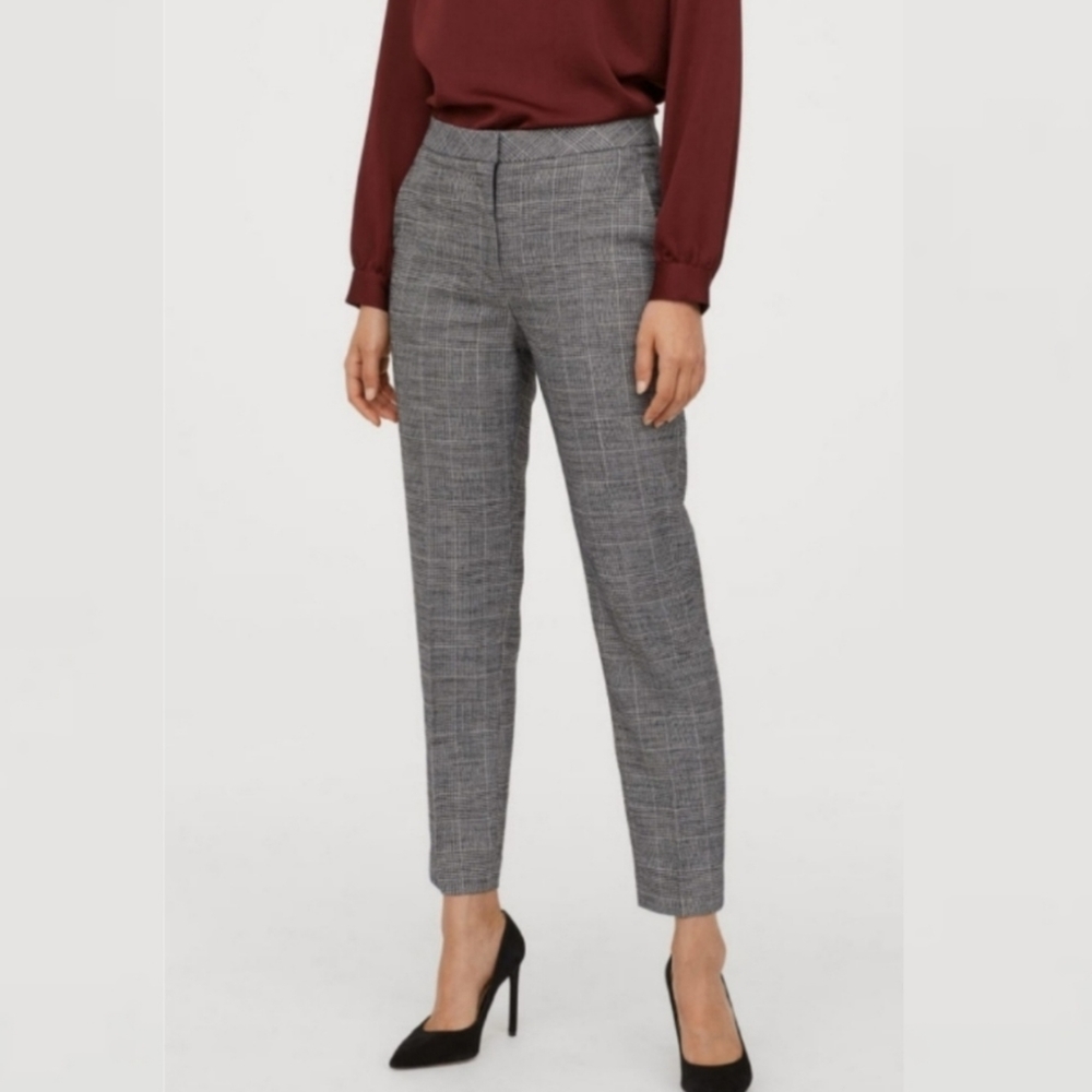 H&M Plaid Woven Ankle Pants